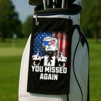 Missed Me Again Trump Golfing Second Assassination Attempt Golf Towel thumb 2