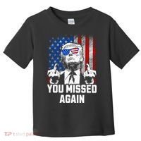 Missed Me Again Trump Golfing Second Assassination Attempt Toddler T-Shirt thumb 0