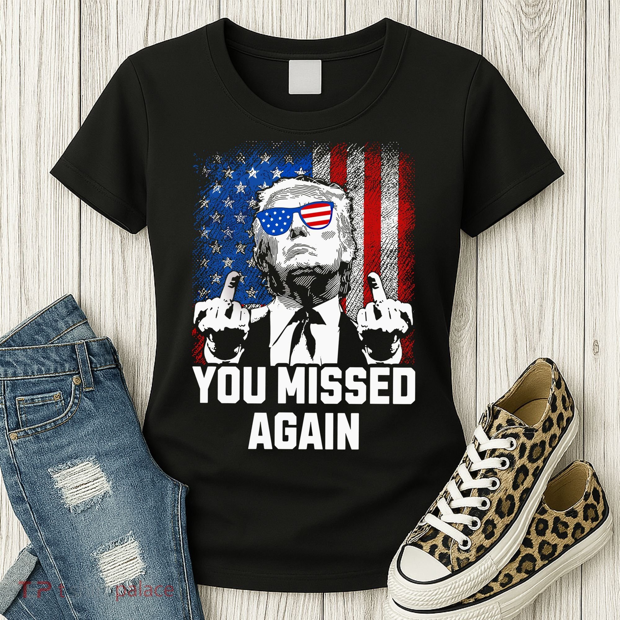 Missed Me Again Trump Golfing Second Assassination Attempt Women's T-Shirt