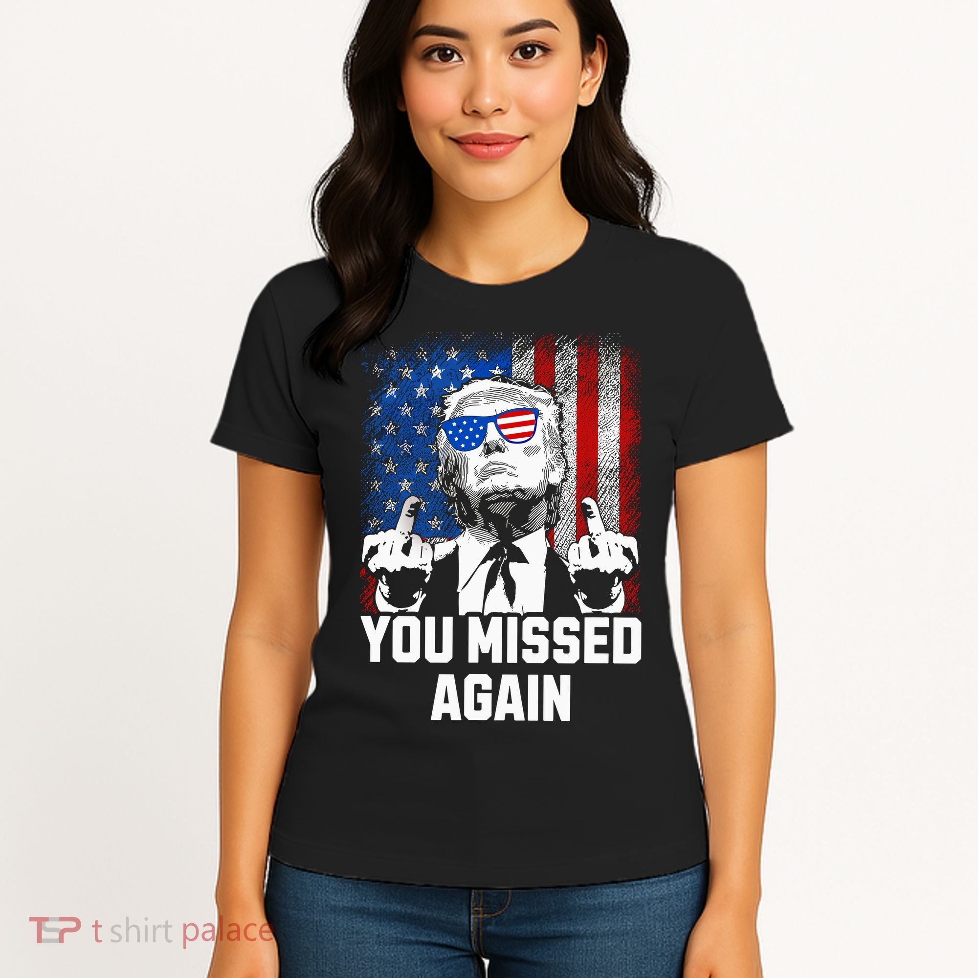 Missed Me Again Trump Golfing Second Assassination Attempt Women's T-Shirt