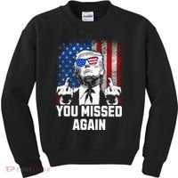 Missed Me Again Trump Golfing Second Assassination Attempt Kids Sweatshirt thumb 0