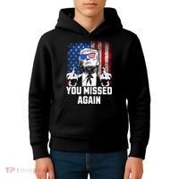 Missed Me Again Trump Golfing Second Assassination Attempt Kids Hoodie thumb 4
