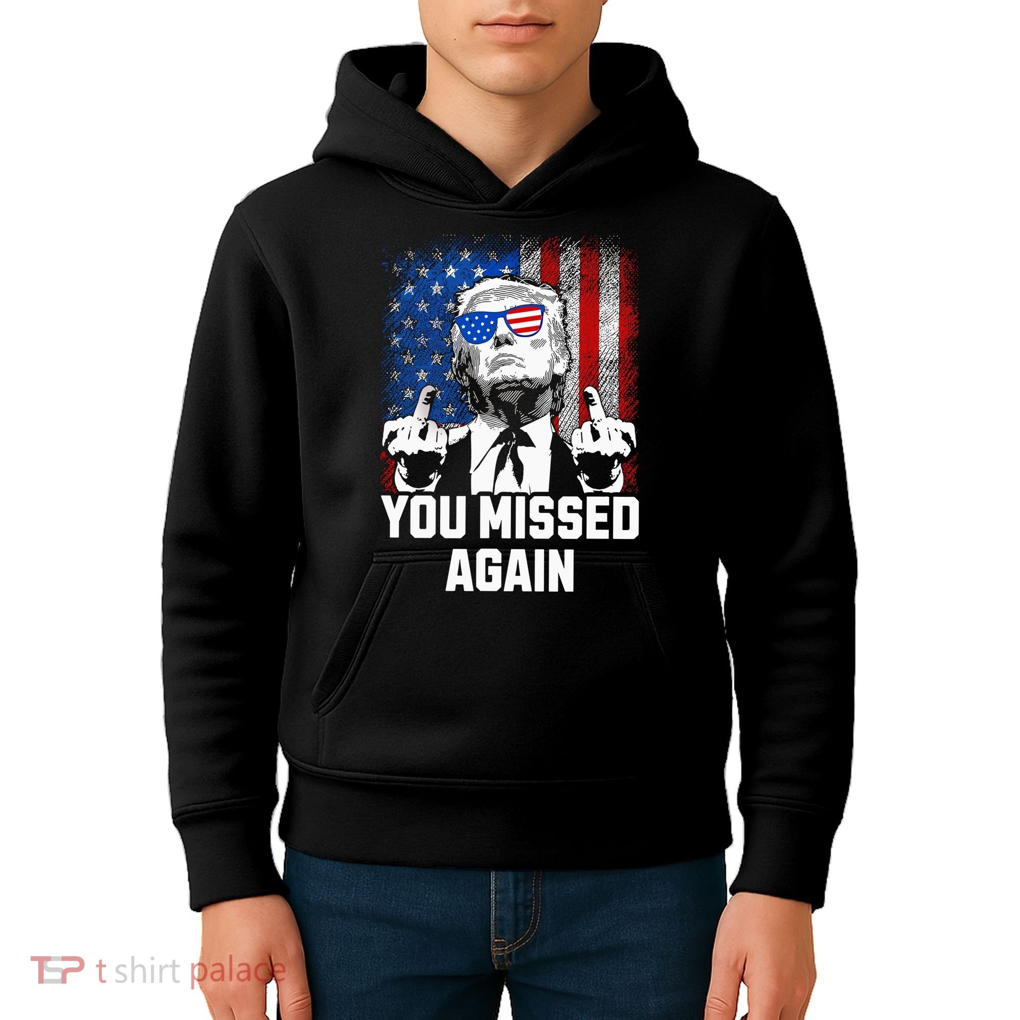 Missed Me Again Trump Golfing Second Assassination Attempt Kids Hoodie
