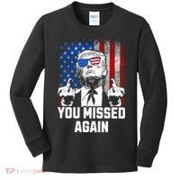 Missed Me Again Trump Golfing Second Assassination Attempt Kids Long Sleeve Shirt thumb 0