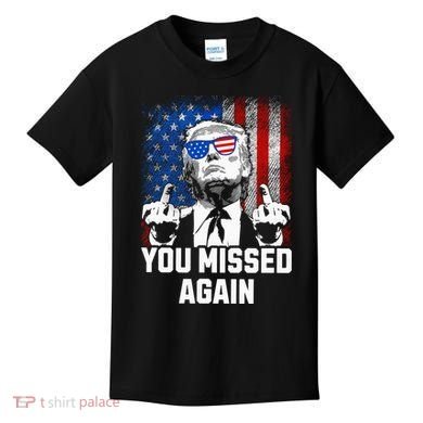 Missed Me Again Trump Golfing Second Assassination Attempt Kids T-Shirt