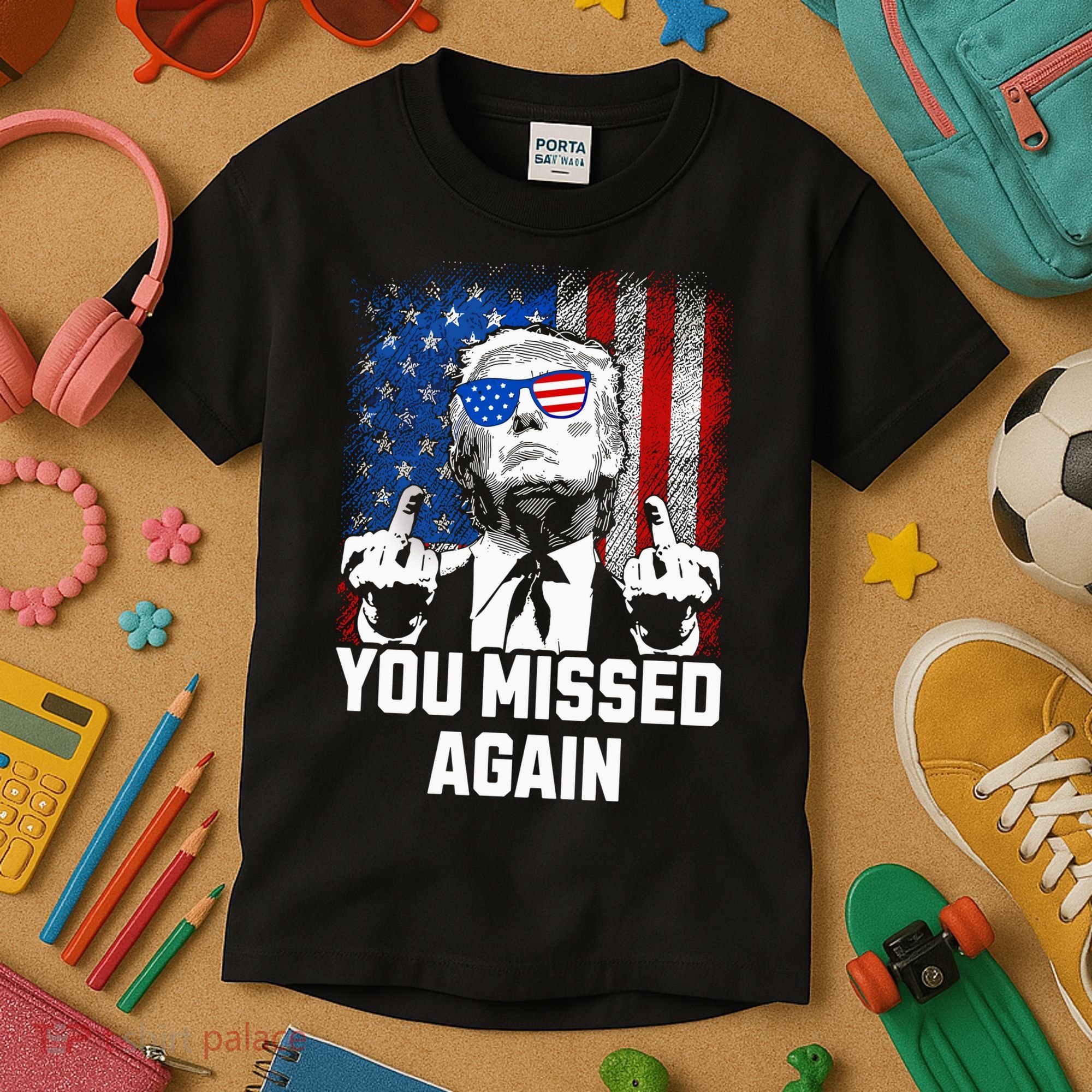Missed Me Again Trump Golfing Second Assassination Attempt Kids T-Shirt