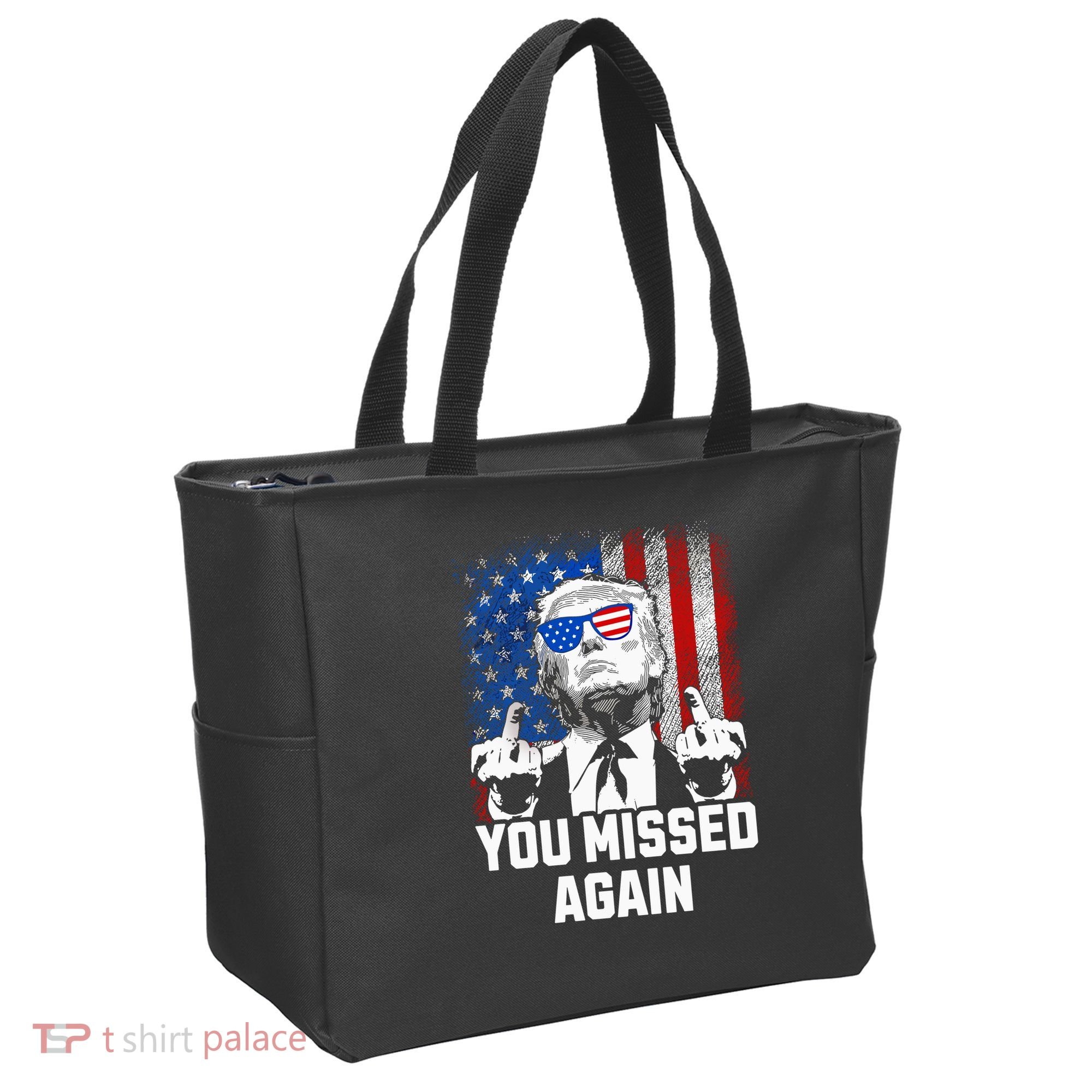 Missed Me Again Trump Golfing Second Assassination Attempt Tote Bag