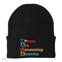 Maga Morons Are Governing America Anti Trump Beanie thumb 0