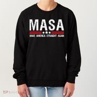 Masa Make America Straight Again Patriotic Usa Flag Women's Sweatshirt thumb 0