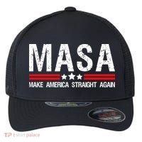 Masa Make America Straight Again Patriotic Usa Flag Flexfit Unipanel Trucker Cap thumb 0