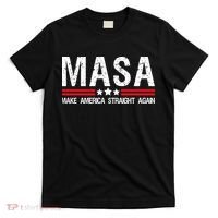 Masa Make America Straight Again Patriotic Usa Flag T-Shirt thumb 0