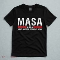 Masa Make America Straight Again Patriotic Usa Flag T-Shirt thumb 5