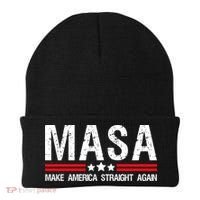 Masa Make America Straight Again Patriotic Usa Flag Beanie thumb 0