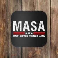 Masa Make America Straight Again Patriotic Usa Flag Coaster thumb 0