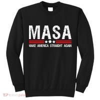 Masa Make America Straight Again Patriotic Usa Flag Tall Sweatshirt thumb 0