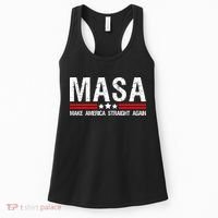 Masa Make America Straight Again Patriotic Usa Flag Women's Tank Top thumb 0