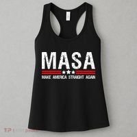 Masa Make America Straight Again Patriotic Usa Flag Women's Tank Top thumb 3