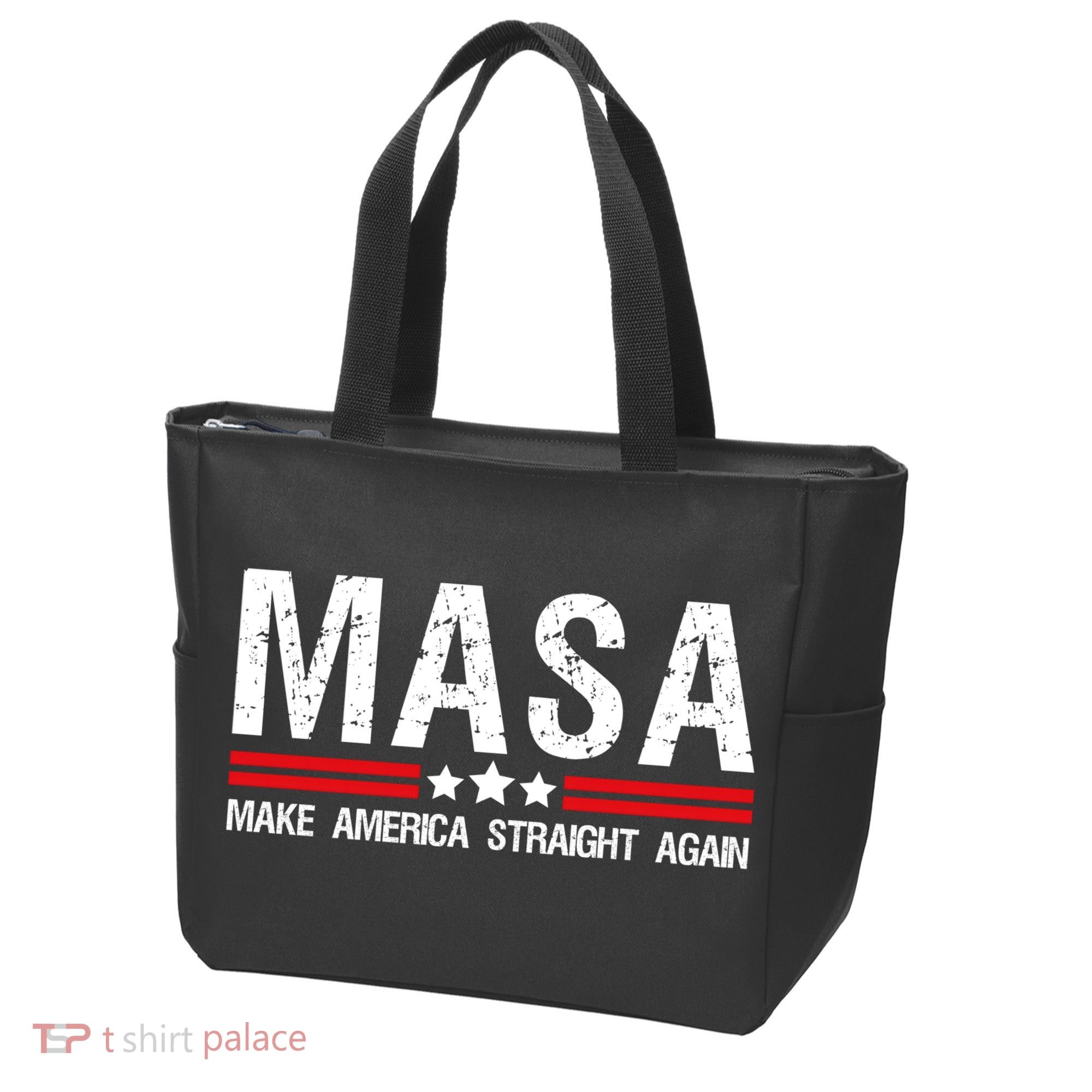 Masa Make America Straight Again Patriotic Usa Flag Tote Bag