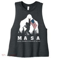 MASA Make America Straight Again Women's Racerback Cropped Tank thumb 0