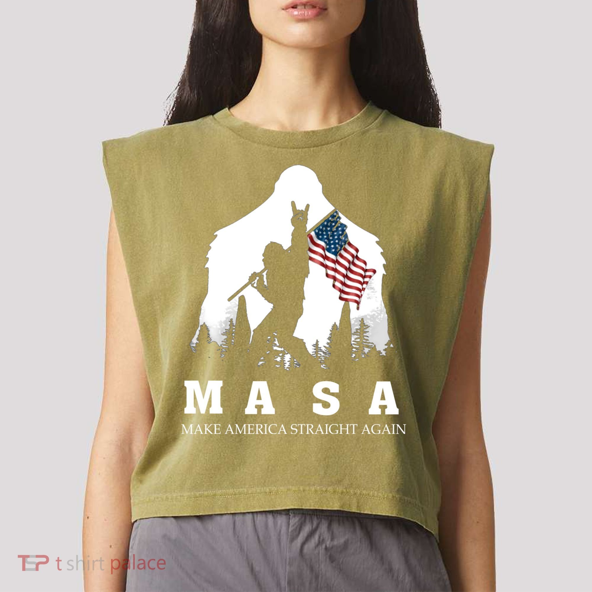 MASA Make America Straight Again Garment-Dyed Women's Muscle Tee