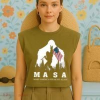 MASA Make America Straight Again Garment-Dyed Women's Muscle Tee thumb 4