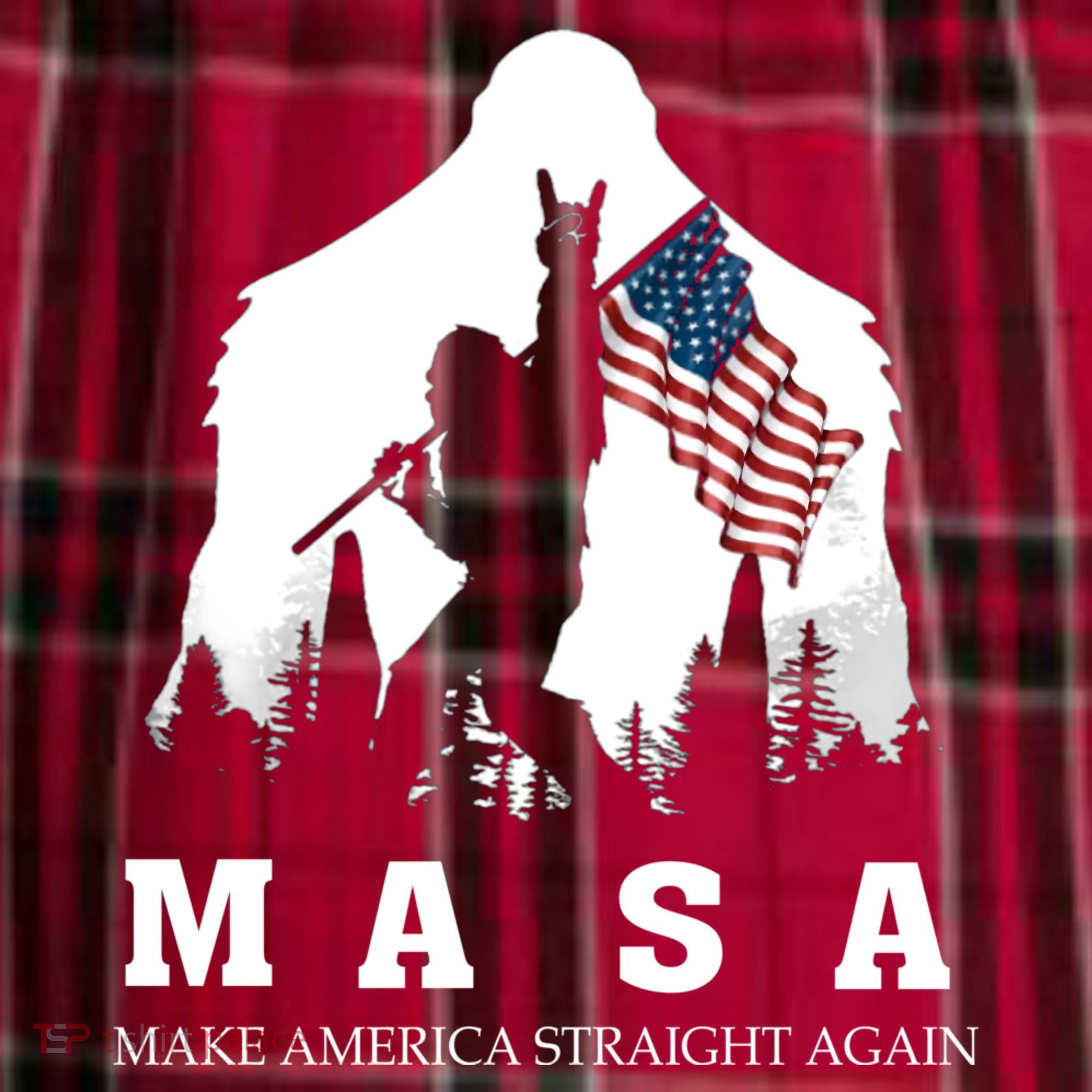 MASA Make America Straight Again Men's Flannel Plaid Pajama Pants