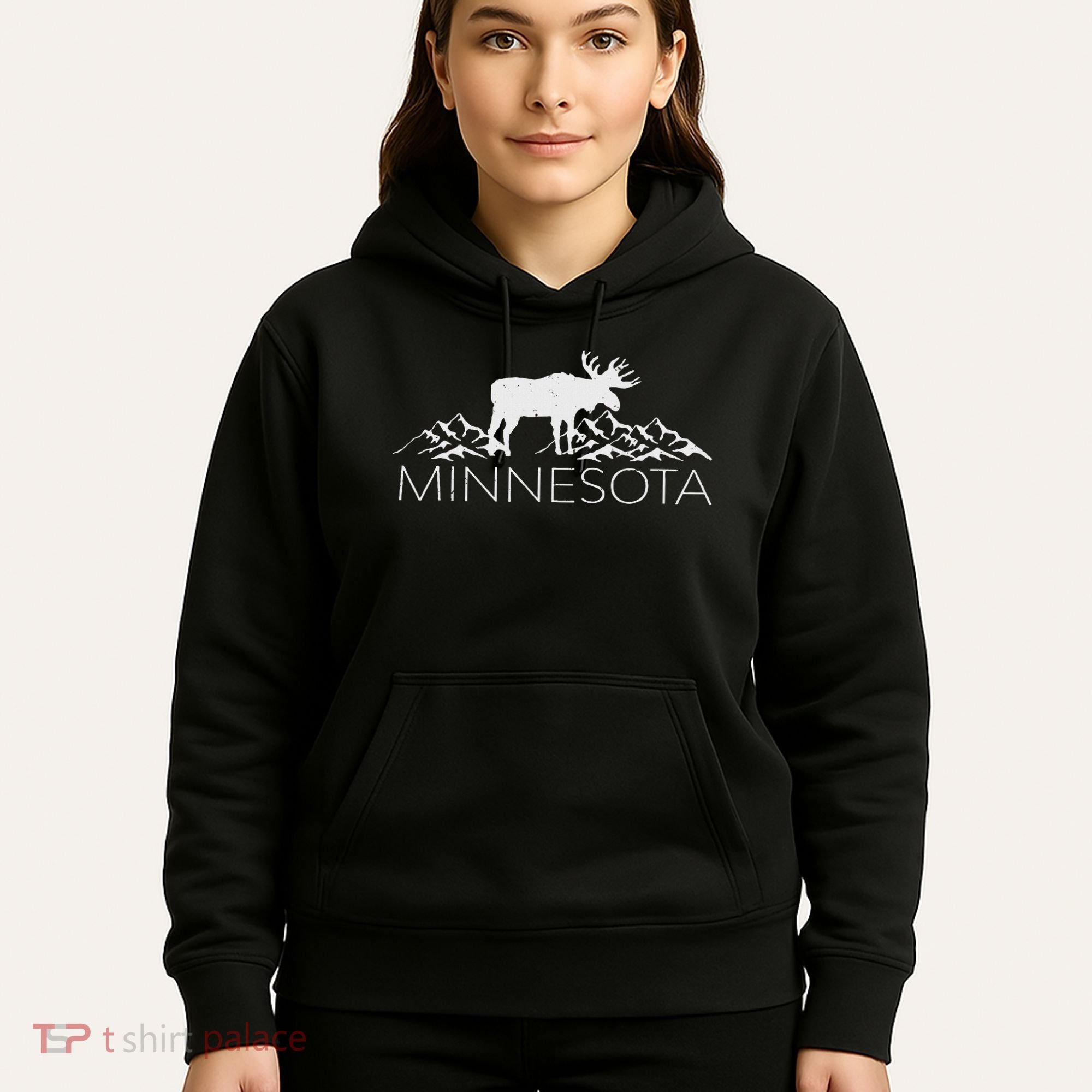Minnesota Moose And Mountains Souvenir Nature Hoodie