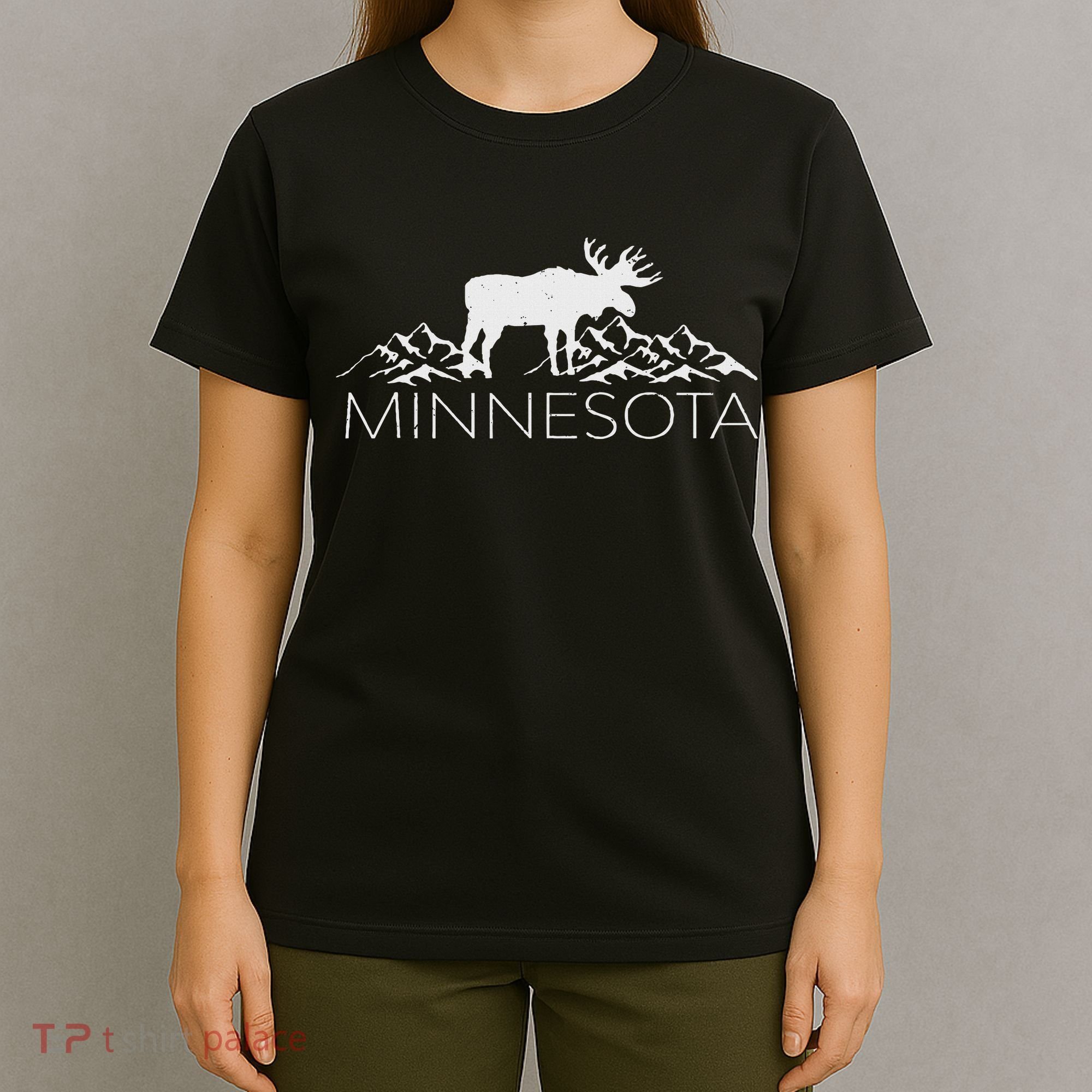 Minnesota Moose And Mountains Souvenir Nature T-Shirt