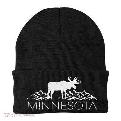 Minnesota Moose And Mountains Souvenir Nature Beanie