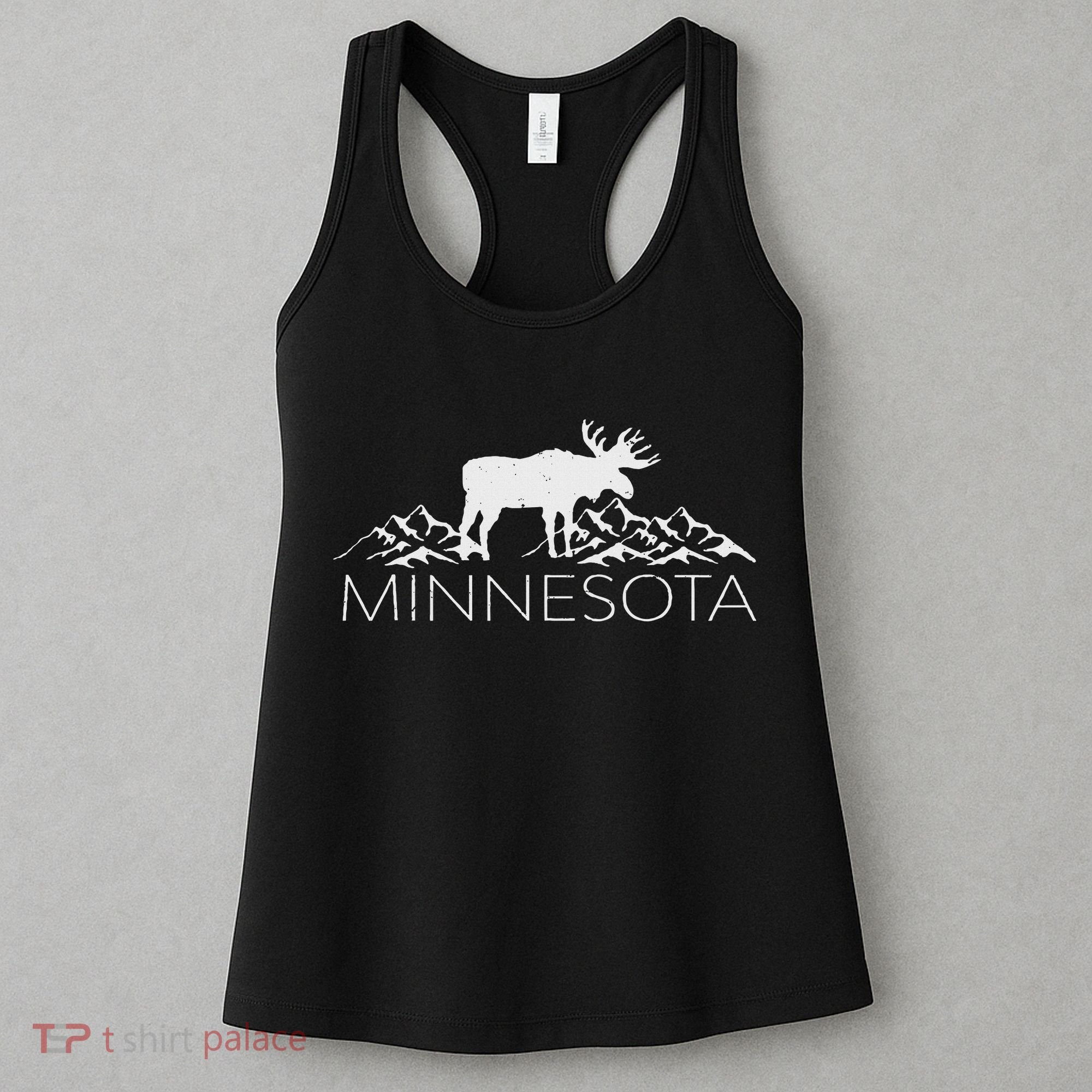 Minnesota Moose And Mountains Souvenir Nature Women's Tank Top