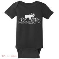 Minnesota Moose And Mountains Souvenir Nature Baby Bodysuit thumb 0