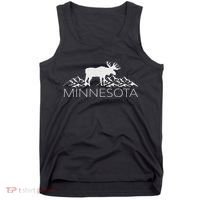 Minnesota Moose And Mountains Souvenir Nature Tank Top thumb 0