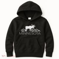 Minnesota Moose And Mountains Souvenir Nature Kids Hoodie thumb 0
