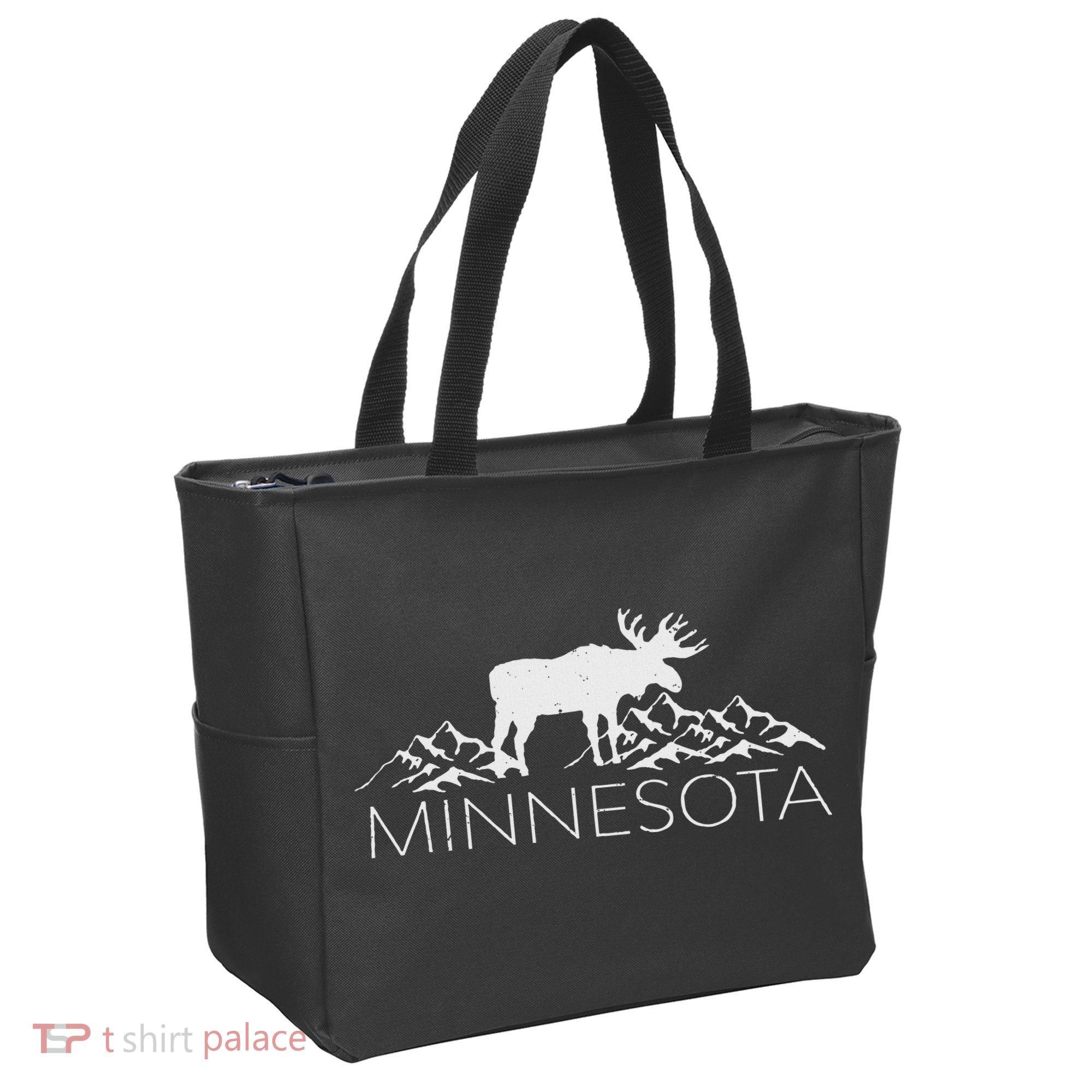 Minnesota Moose And Mountains Souvenir Nature Tote Bag