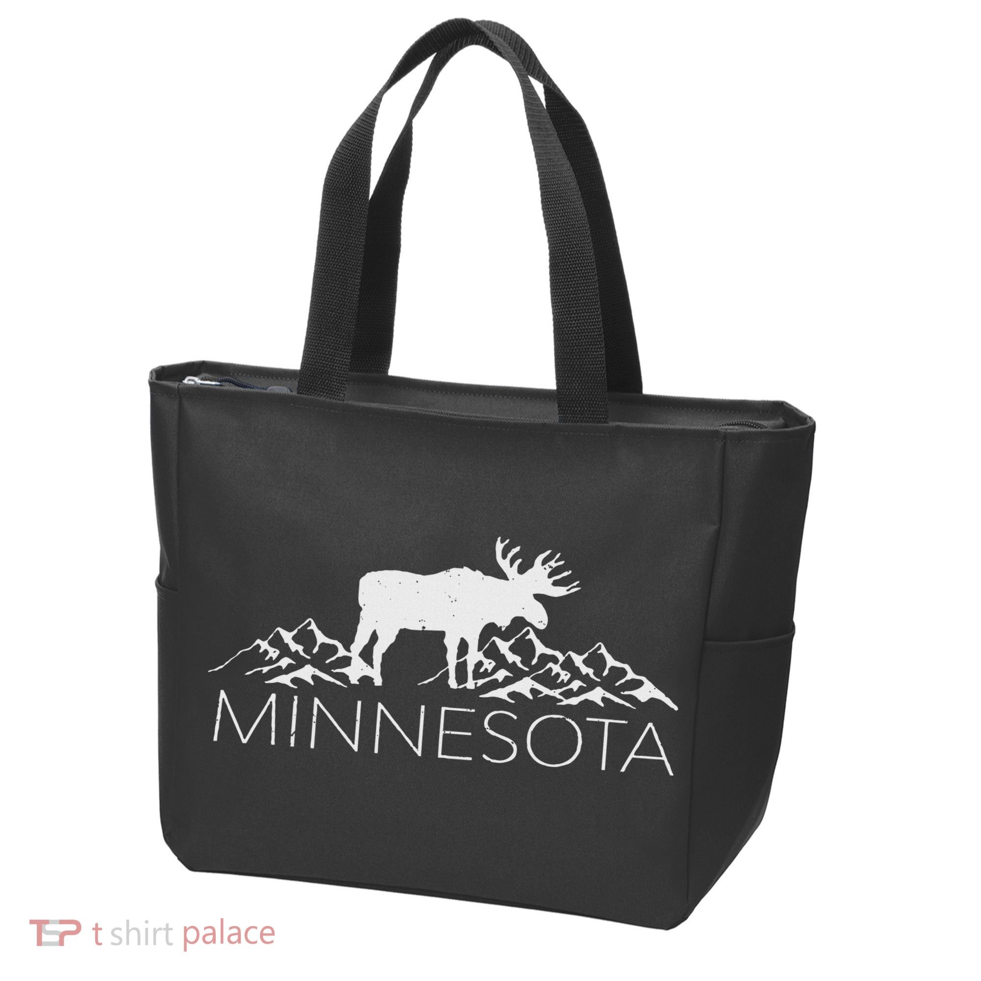 Minnesota Moose And Mountains Souvenir Nature Tote Bag
