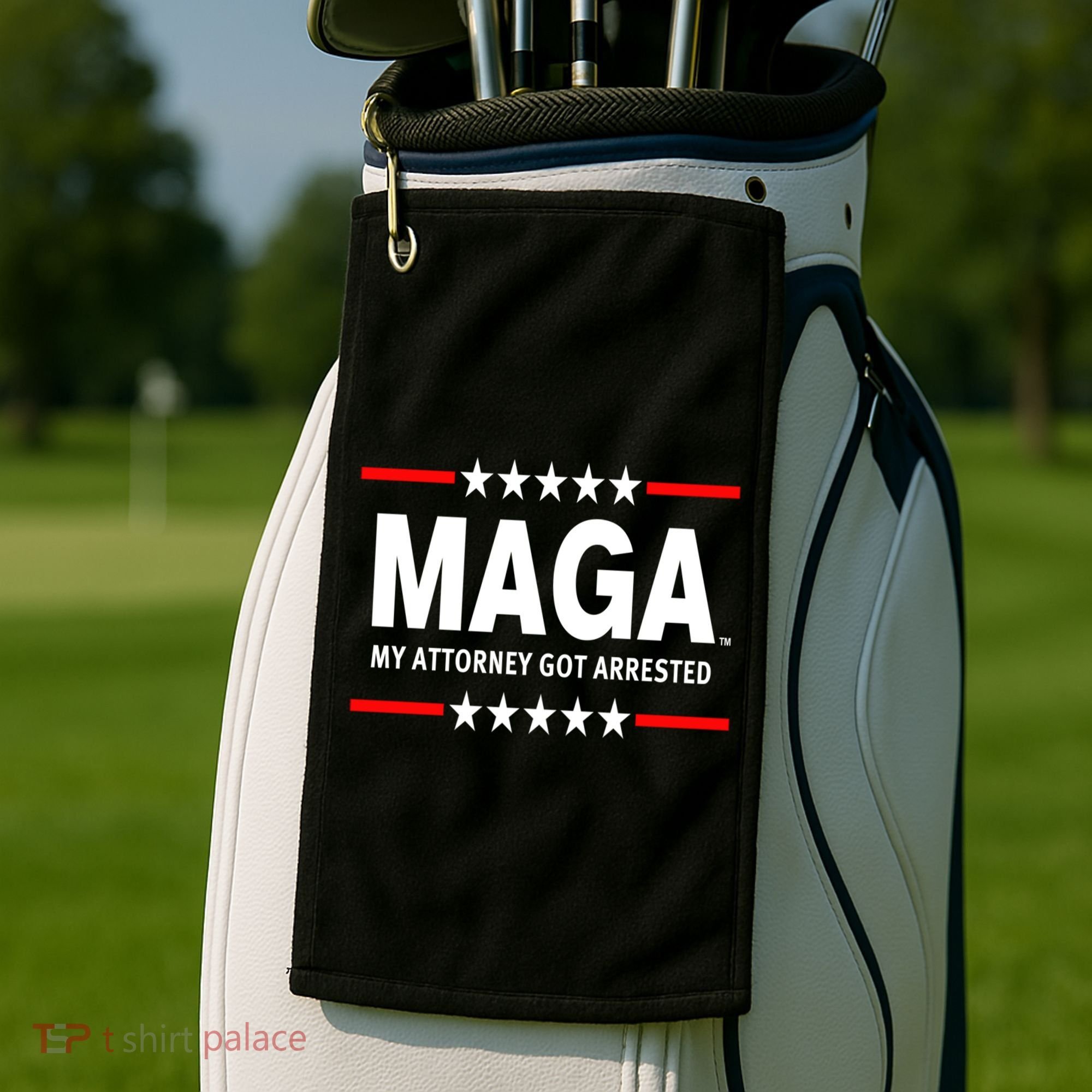 MAGA My Attorney Got Arrested Giuliani Edition Golf Towel