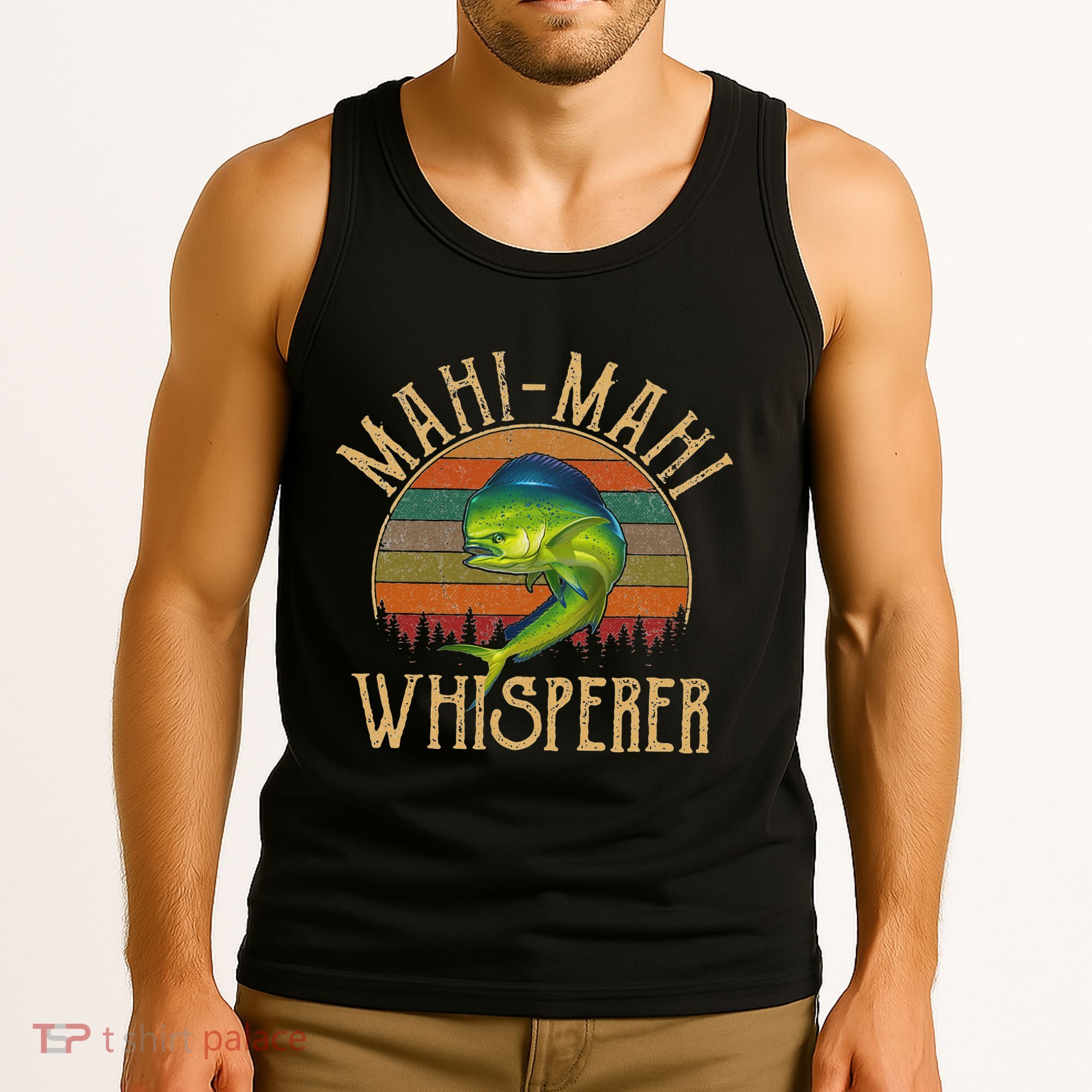 Mahi Mahi American Flag Fishing Mahi Mahi Tank Top