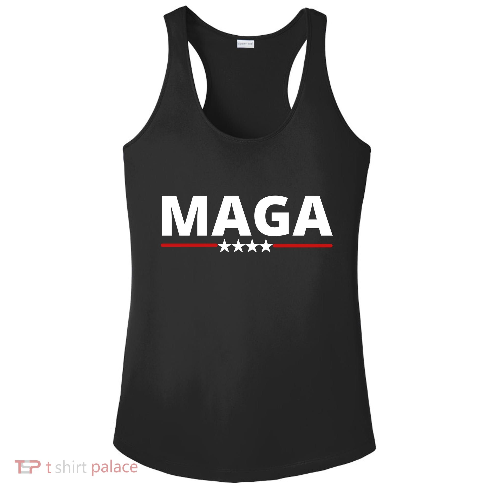 MAGA Make America Great Again Trump Ladies PosiCharge Competitor Racerback Tank