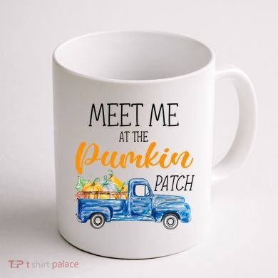 Meet Me At The Pumpkin Patch Cute Halloween Coffee Mug back