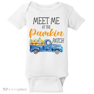 Meet Me At The Pumpkin Patch Cute Halloween Baby Bodysuit