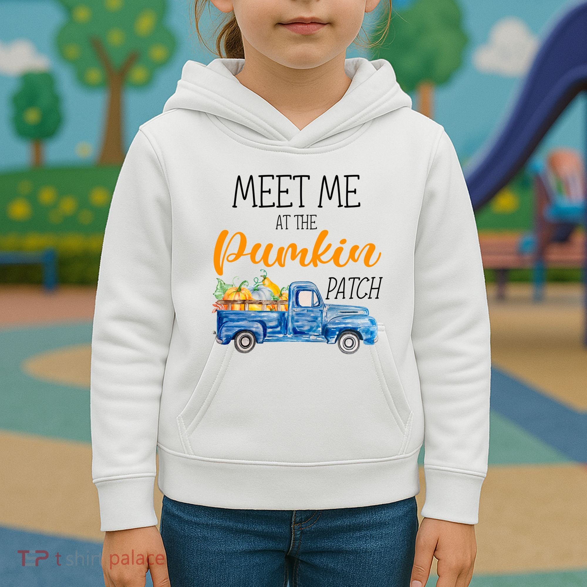 Meet Me At The Pumpkin Patch Cute Halloween Kids Hoodie