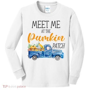 Meet Me At The Pumpkin Patch Cute Halloween Kids Long Sleeve Shirt