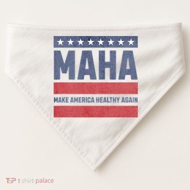 Maha Make America Healthy Again USA-Made Doggie Bandana