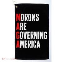 Maga Morons Are Governing America Anti Trump Golf Towel thumb 0