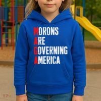 Maga Morons Are Governing America Anti Trump Kids Hoodie thumb 3