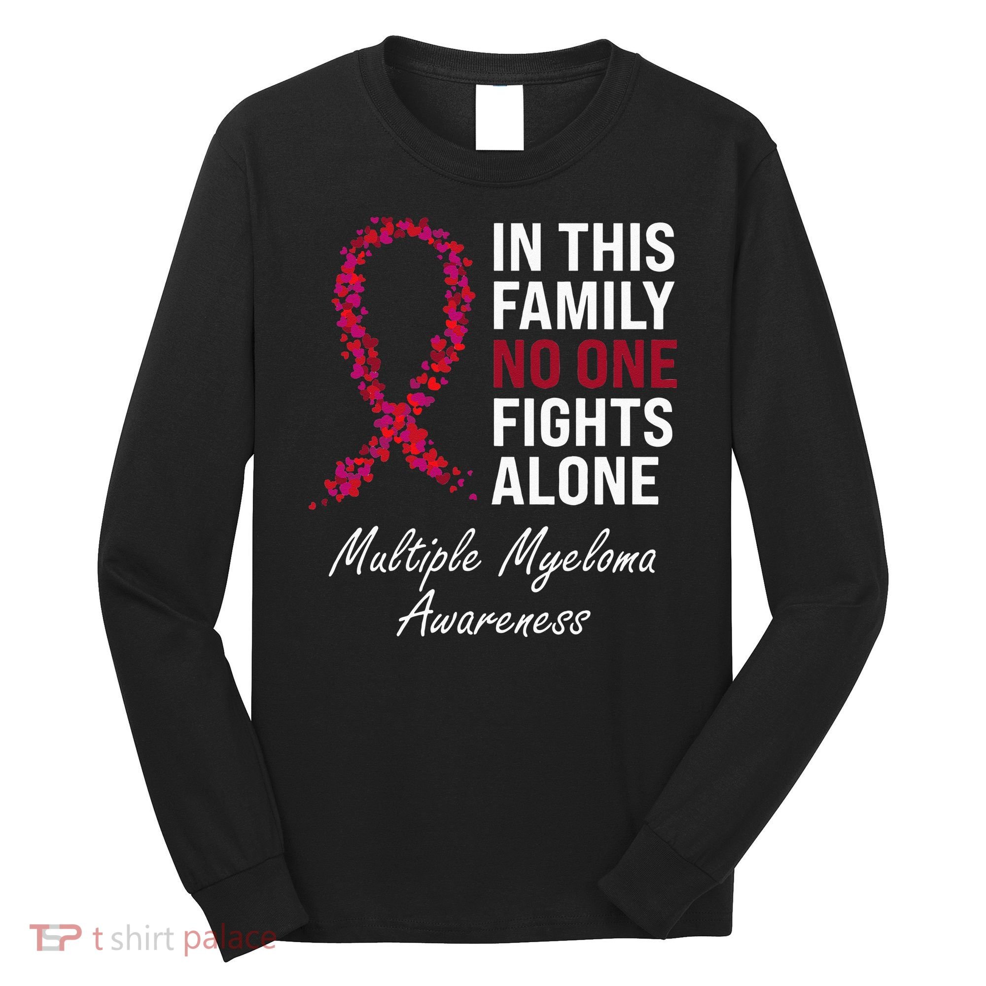 Multiple Myeloma Awareness Burgundy Ribbon Family Long Sleeve Shirt