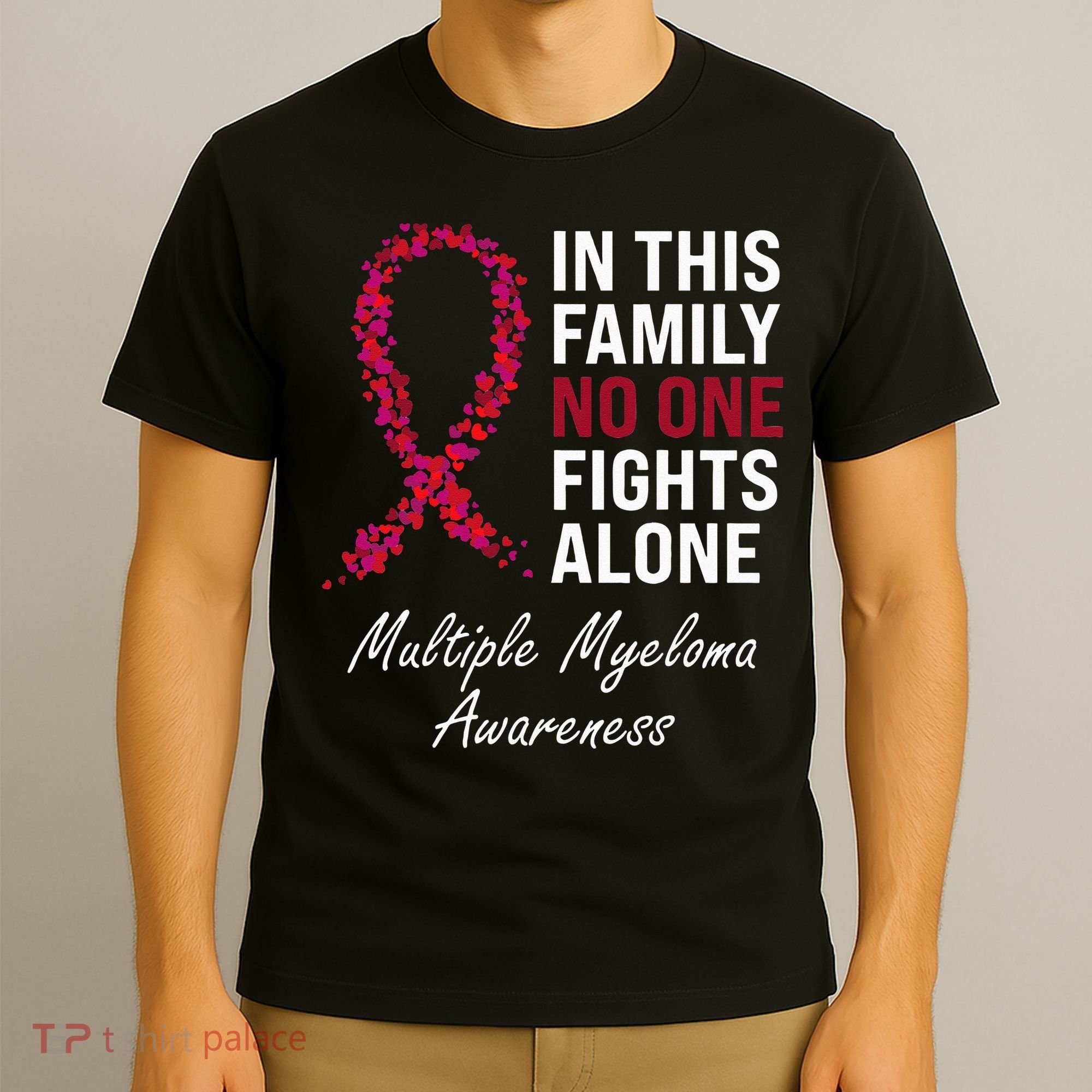 Multiple Myeloma Awareness Burgundy Ribbon Family T-Shirt