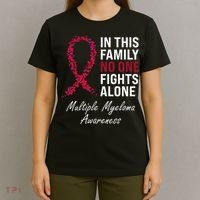 Multiple Myeloma Awareness Burgundy Ribbon Family T-Shirt thumb 4