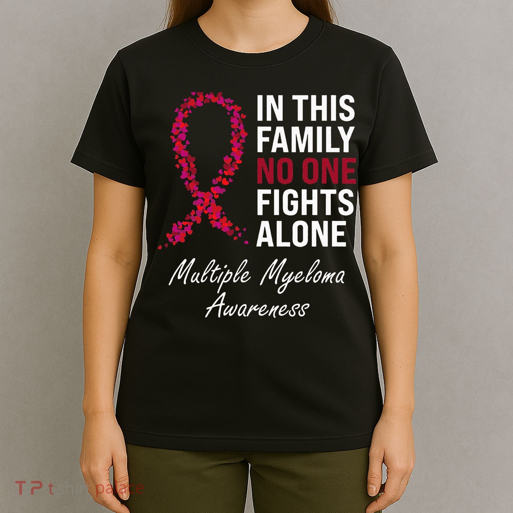 Multiple Myeloma Awareness Burgundy Ribbon Family T-Shirt