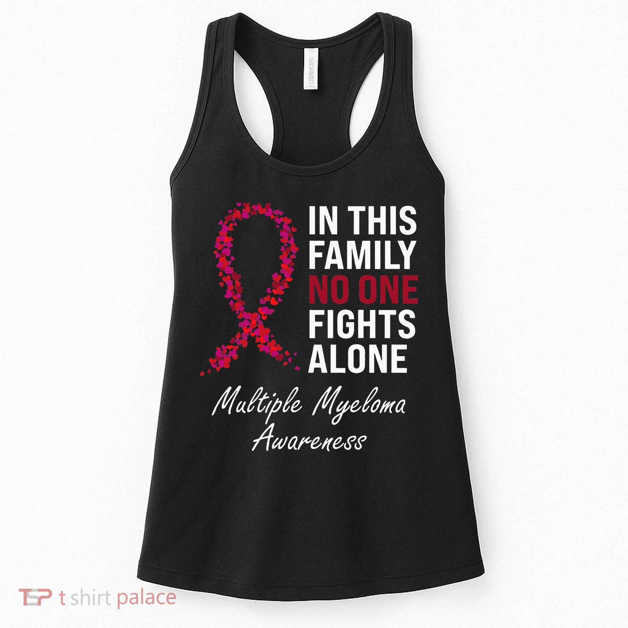Multiple Myeloma Awareness Burgundy Ribbon Family Women's Tank Top